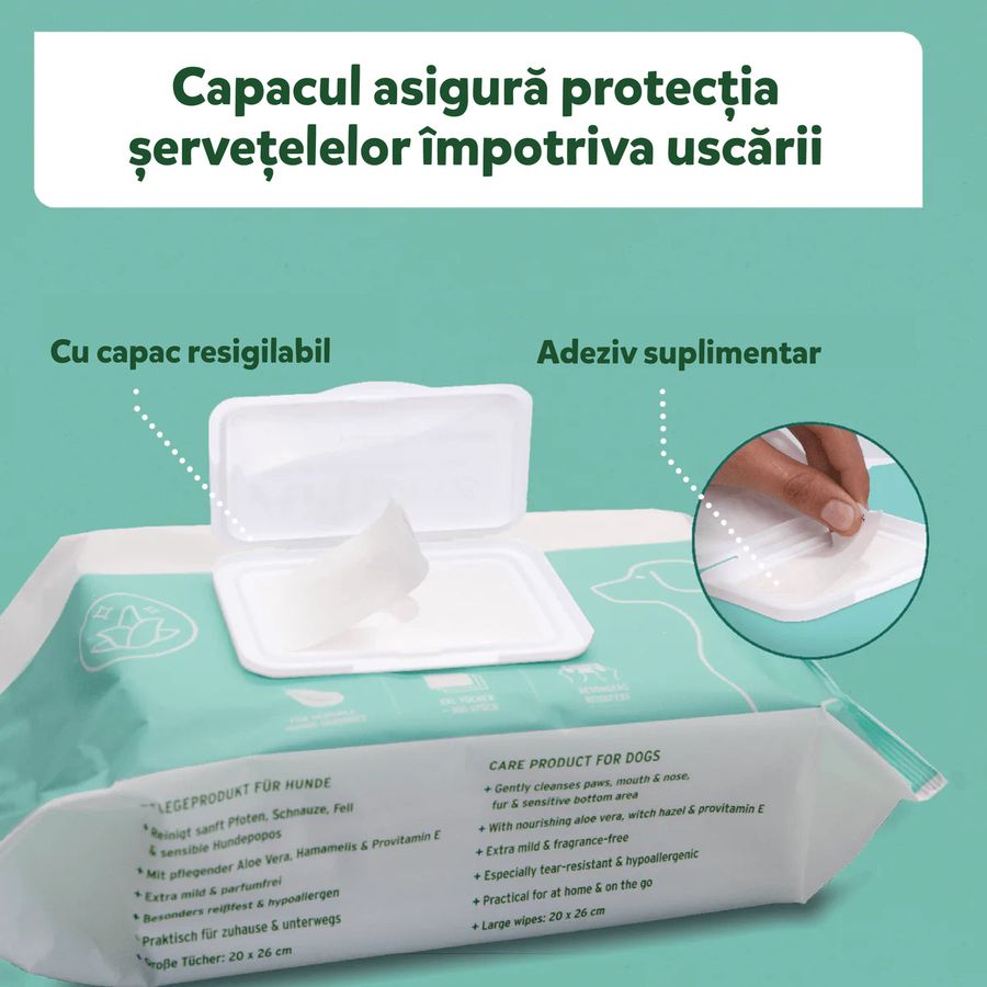 Șervețele umede cu aloe vera, 100 de bucăți, poza 4